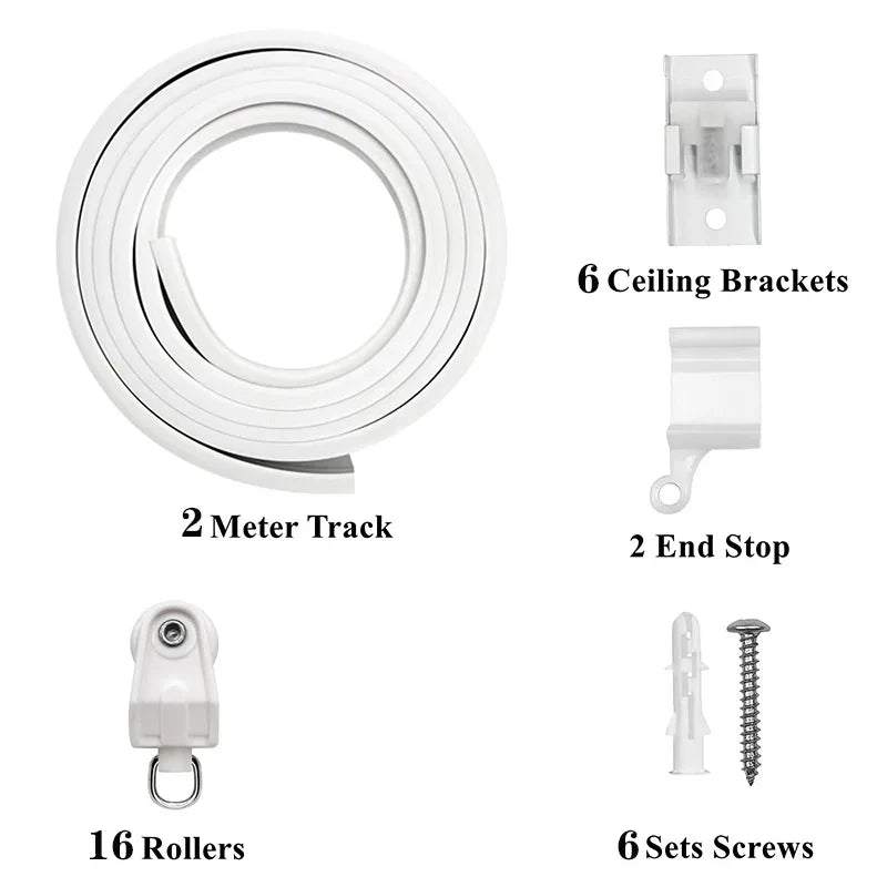 Flexible Bendable Curtain Track for Room Dividers, Windows & Bathrooms