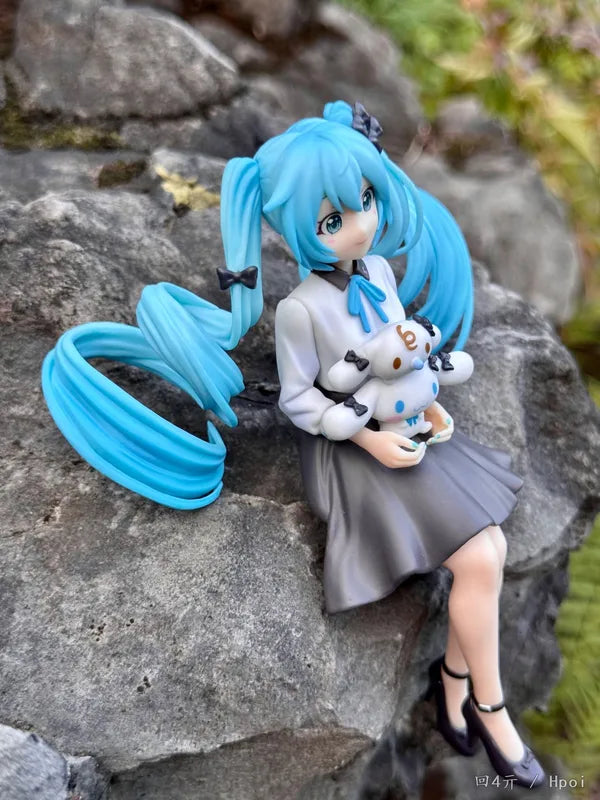 14cm Anime Hatsune Miku PVC Action Figure Dog Sitting Model Toy Gift