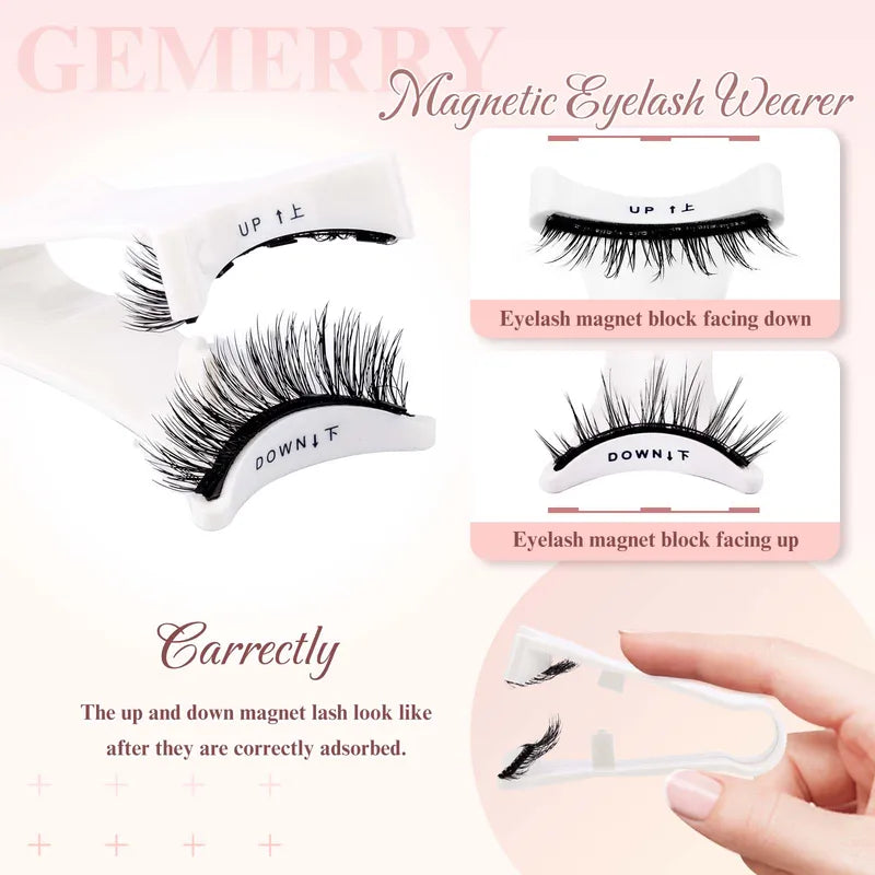 Magnetic Eyelashes with Applicator - Reusable Natural Look False Lashes Kit