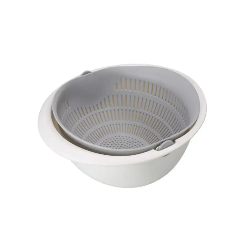 Removable Double Layer Fruit and Vegetable Draining Basket - Rotating Kitchen Basin