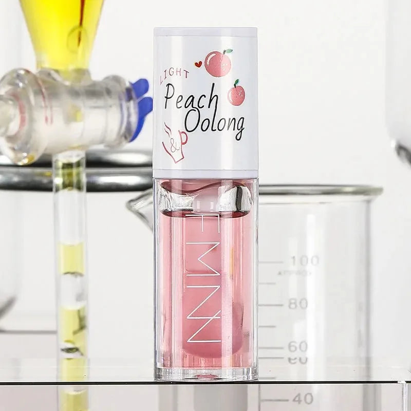 White Peach and Honey Lip Oil - Moisturizing Lip Gloss with Brush Head