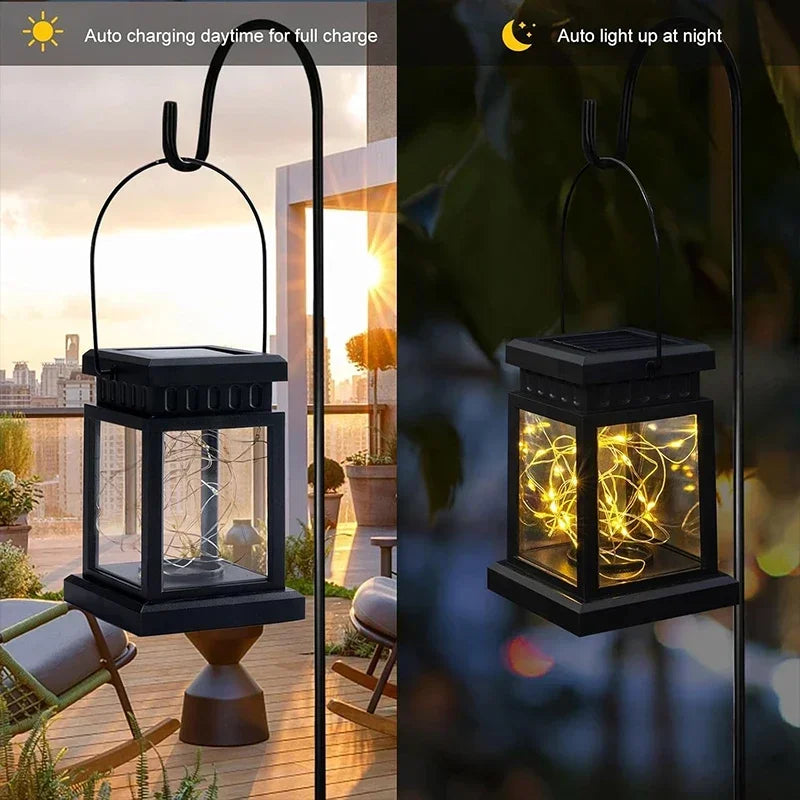 3-Pack Outdoor Solar Hanging Lanterns Waterproof LED String Lights for Garden Patio Party