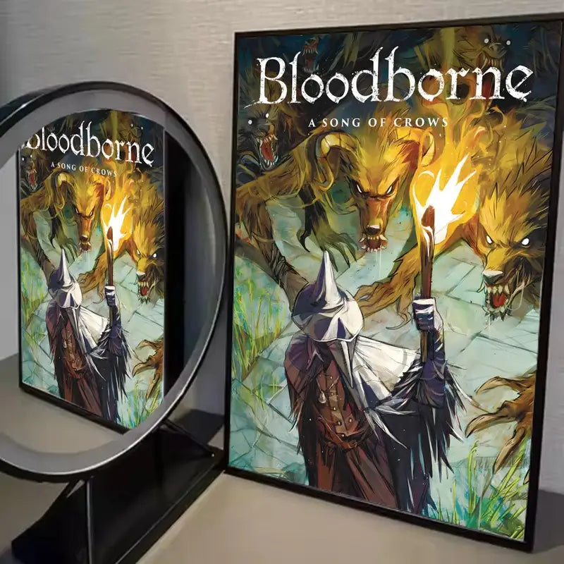 Bloodborne Game Wall Art Poster - Waterproof Self-Adhesive Sticker for Home & Bar Decor