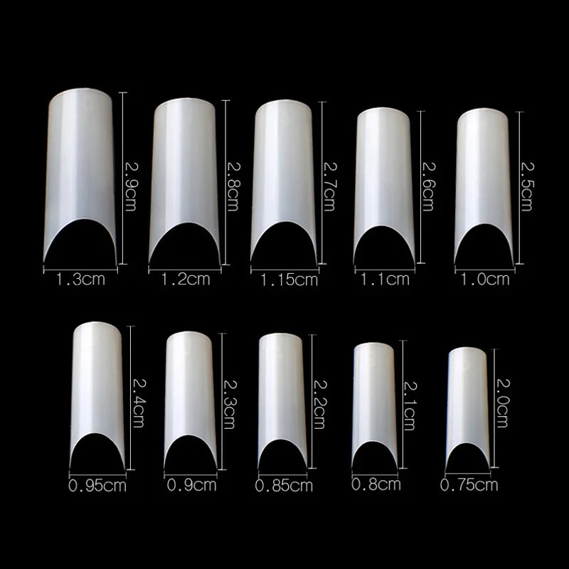 500 Pcs Curved Nail Tips Fake Nails Full Cover Transparent Gel Nail Tips Set