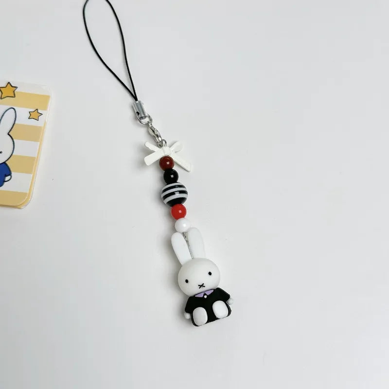 Kawaii Anime Miffy Keychain Cartoon Bunny Bag Charm Cute Gift for Girls