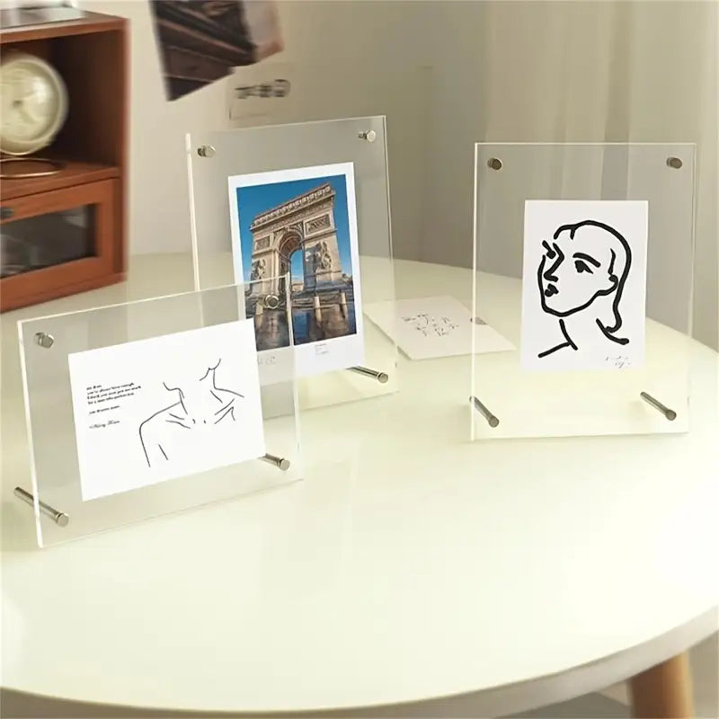 6/7-Inch Acrylic Wall-Mounted & Tabletop Photo Frame - Clear Poster Display