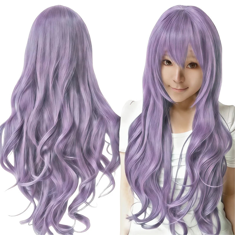 Synthetic Curly Anime Cosplay Wig with Adjustable Cap - Multiple Colors