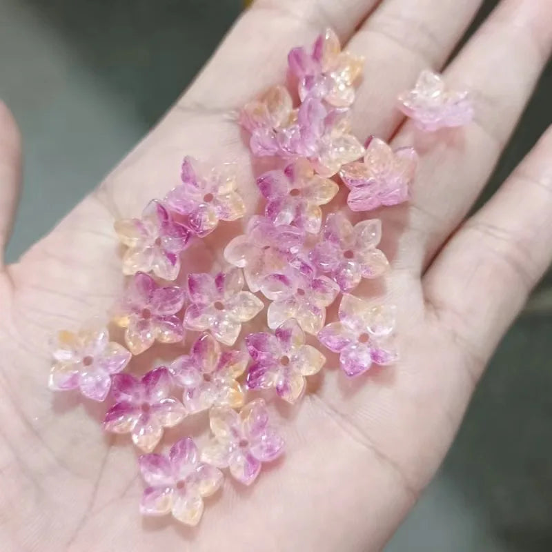 20pcs 12mm Glass Flower Beads for Jewelry Making Spacer Beads DIY Necklace Earrings