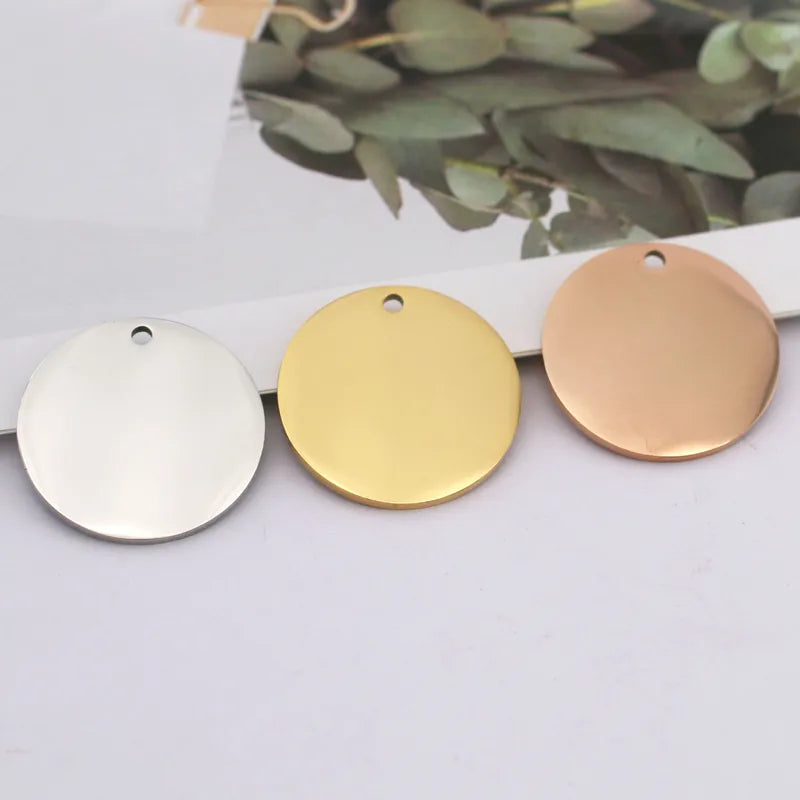 Mirror Polished Stainless Steel Circle Charms for Jewelry Making - 8-30mm