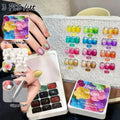 12-Color Nail Polish Palette Set - Solid Gradient UV Gel for DIY Nail Art