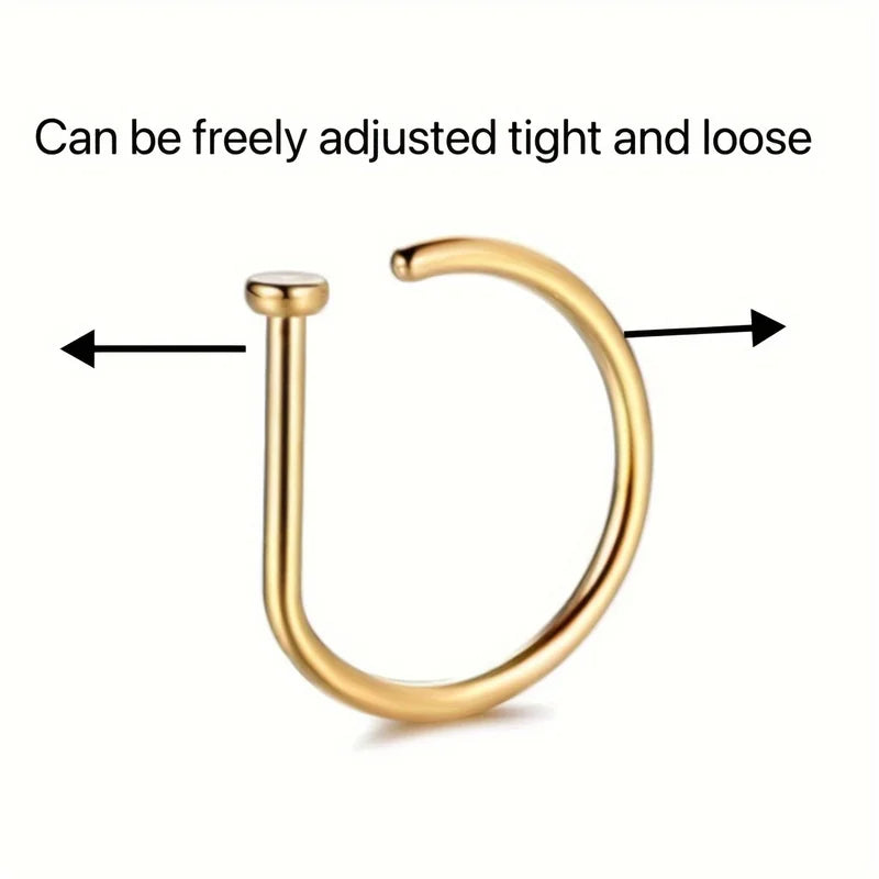 Fake Nose Rings Set - Non Piercing Clip-On Lip & Septum Jewelry for Women Men