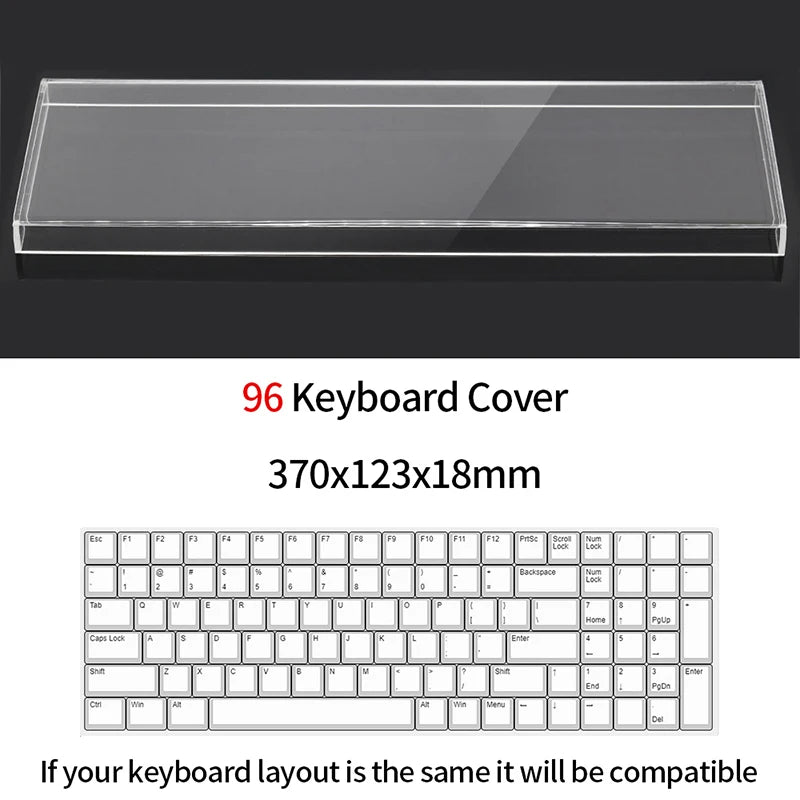 Acrylic Keyboard Dust Cover Protector for Mechanical Keyboards 60-108 Keys