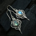 Artificial Moonstone Pendant Earrings - Bohemian Style Craftsmanship, Antique Look for Women