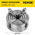 4-Jaw Independent Lathe Chuck K72-125 K72-100 125mm 100mm Metal Turning Machine Accessory