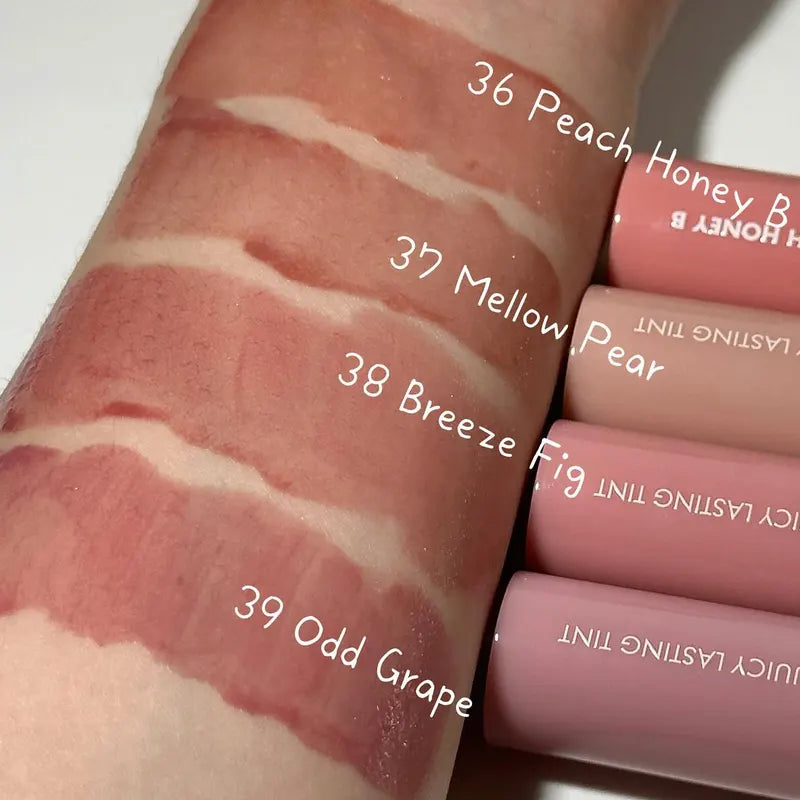 Juicy Lasting Lip Tint Set - 7 Shades, Glossy Glass-Like Finish, Korean Cosmetic