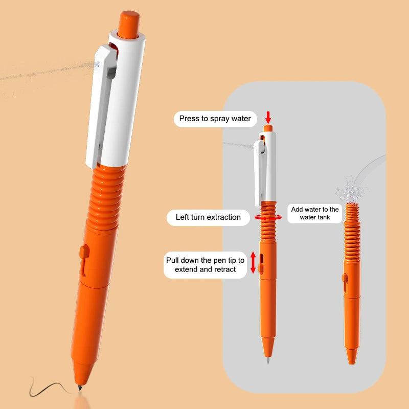 2PCS Water Spray Pen Toy - Prank Signature Water Spray Gadget for Campus Fun