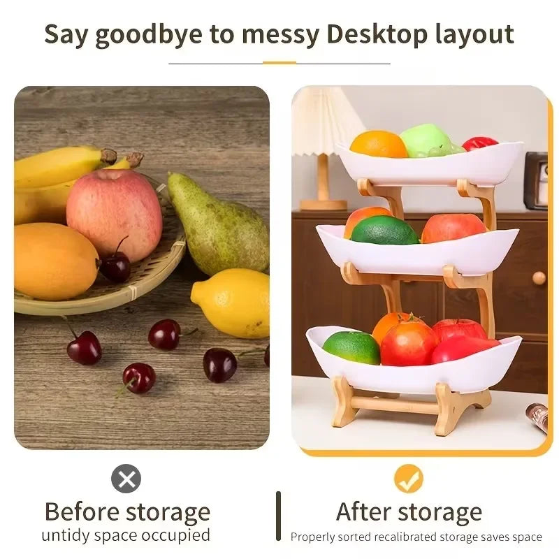 Multi-Use Modern Plastic Fruit Plate - Snack Dish, Cake Stand & Salad Bowl