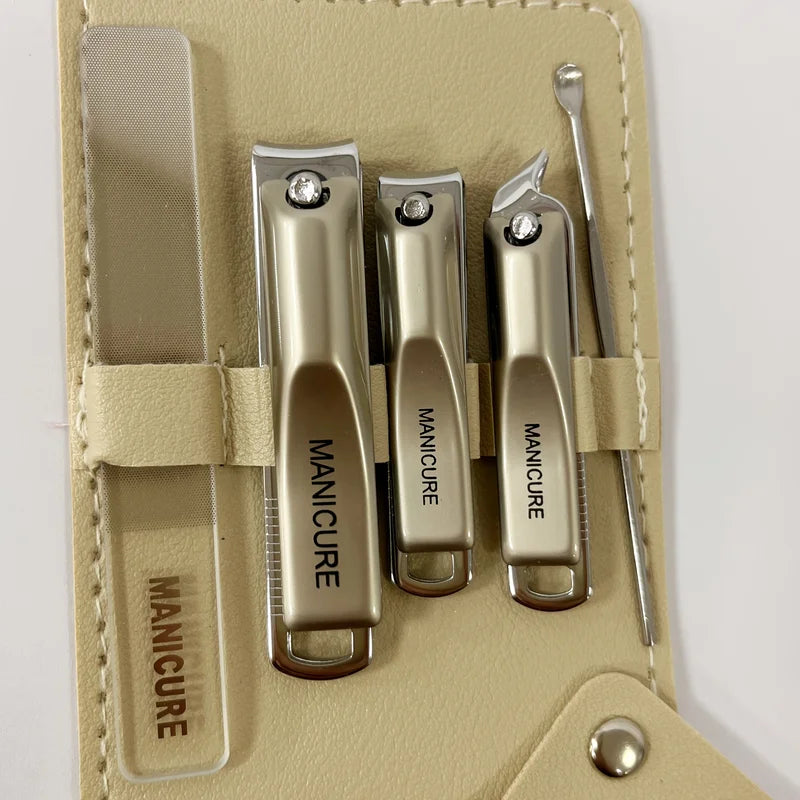 Professional Manicure Pedicure Kit with Nail Clipper Nail File Ear Pick Portable Storage