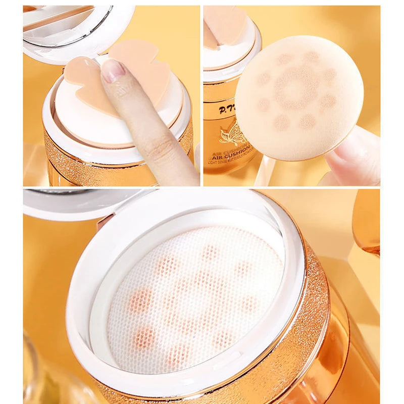 Moisturizing Air Cushion BB Cream Foundation with Concealer Waterproof Powder Puff