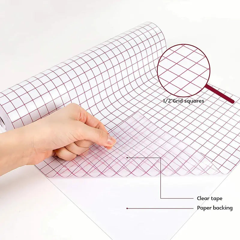 Vinyl Transfer Tape Roll for Decals and Sign Projects - Clear, Medium Tack, 12X50 FT