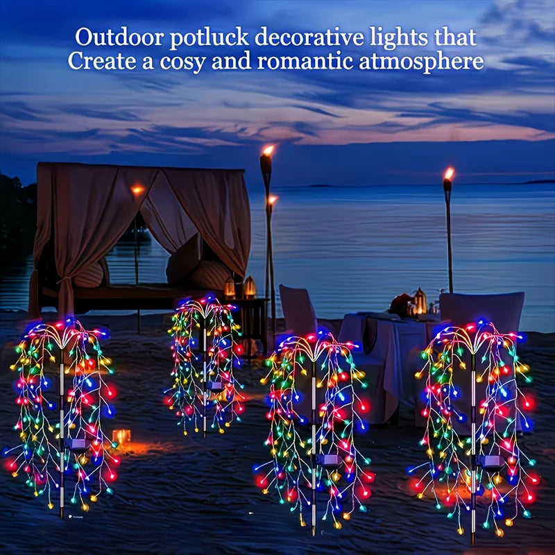 Outdoor Solar Fairy Lights Garden Path Decor Garland Tree Lights for Patio Balcony