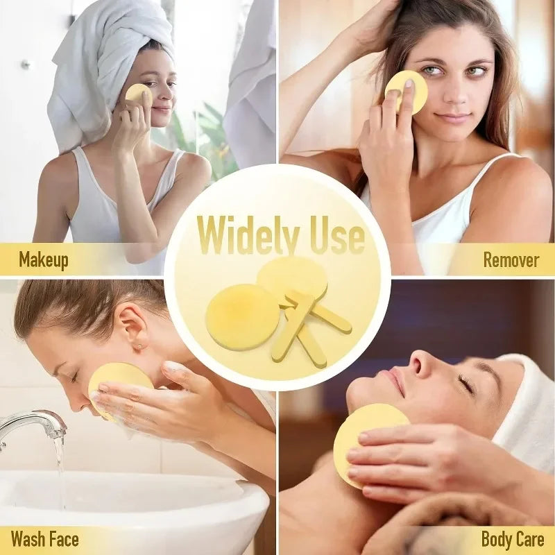 10 Pack Compressed Facial Cleansing Sponges - Reusable Exfoliating Face Pads