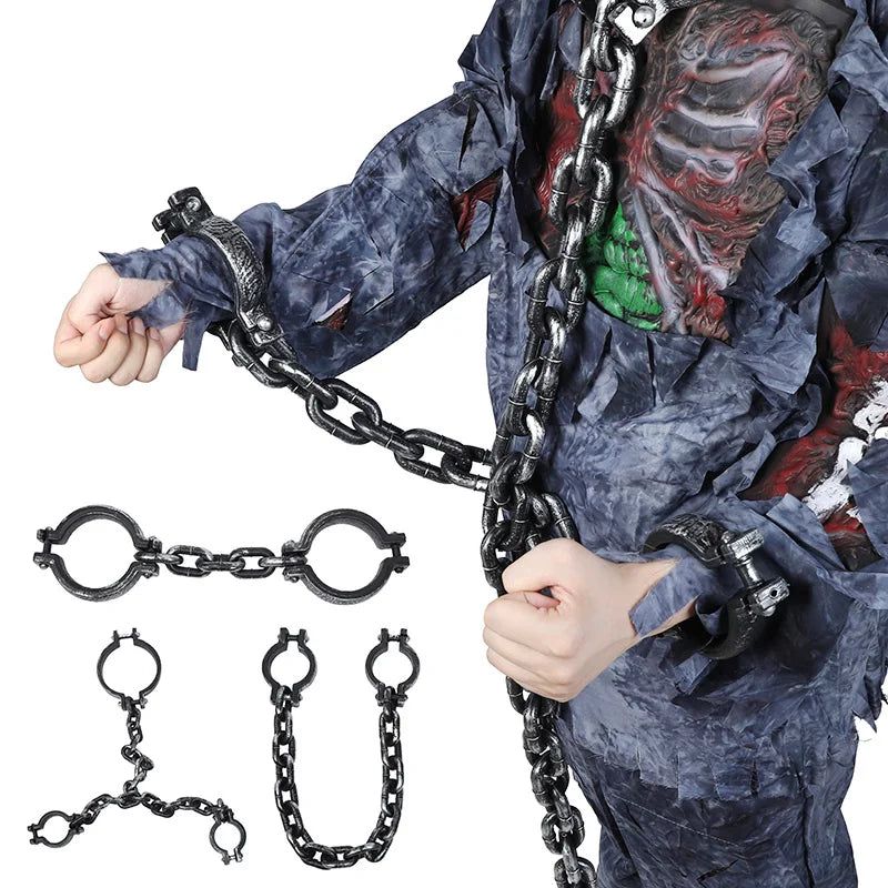 Halloween Fake Chains Haunted House Decor Prisoner Costume Accessories Plastic Links