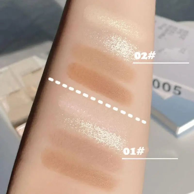 4-Color Matte Highlighter & Contouring Palette for Face & Nose Shaping