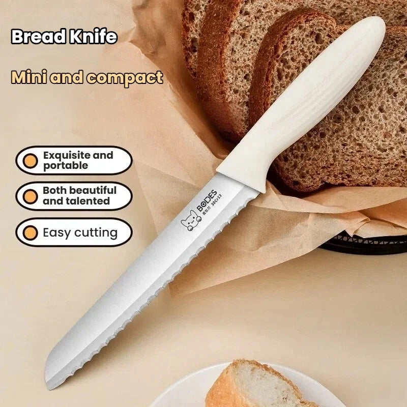 Professional Bread Knife 26cm Stainless Steel Pastry & Cake Slicer - Non-Crumble Serrated Blade