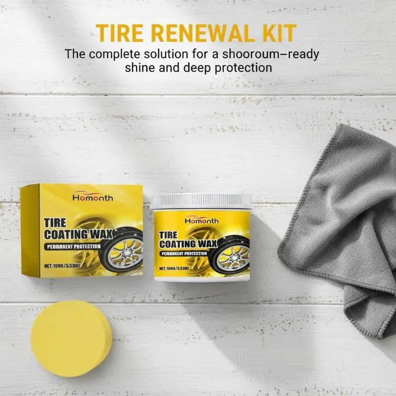Tire Coating Wax Solution for Car Motorcycle RV Long Lasting Shine & Protection