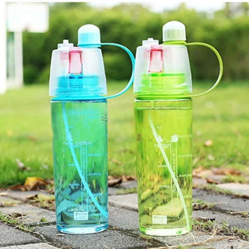 600ml Portable Spray Water Bottle with Mist Function for Outdoor Sports & Fitness