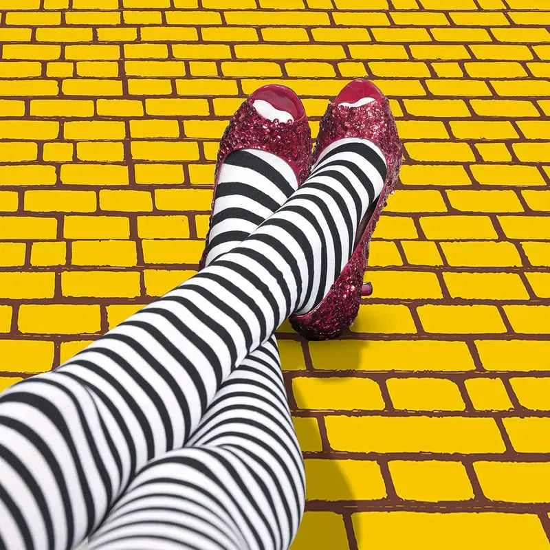 Yellow Brick Wall Backdrop for Halloween Wizard Cosplay Party Decorations - Long Floor Runner