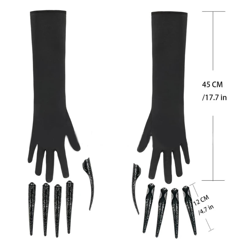 Long Nails Gloves for Halloween Cosplay Costume Accessories - Detachable Scary Fingernails