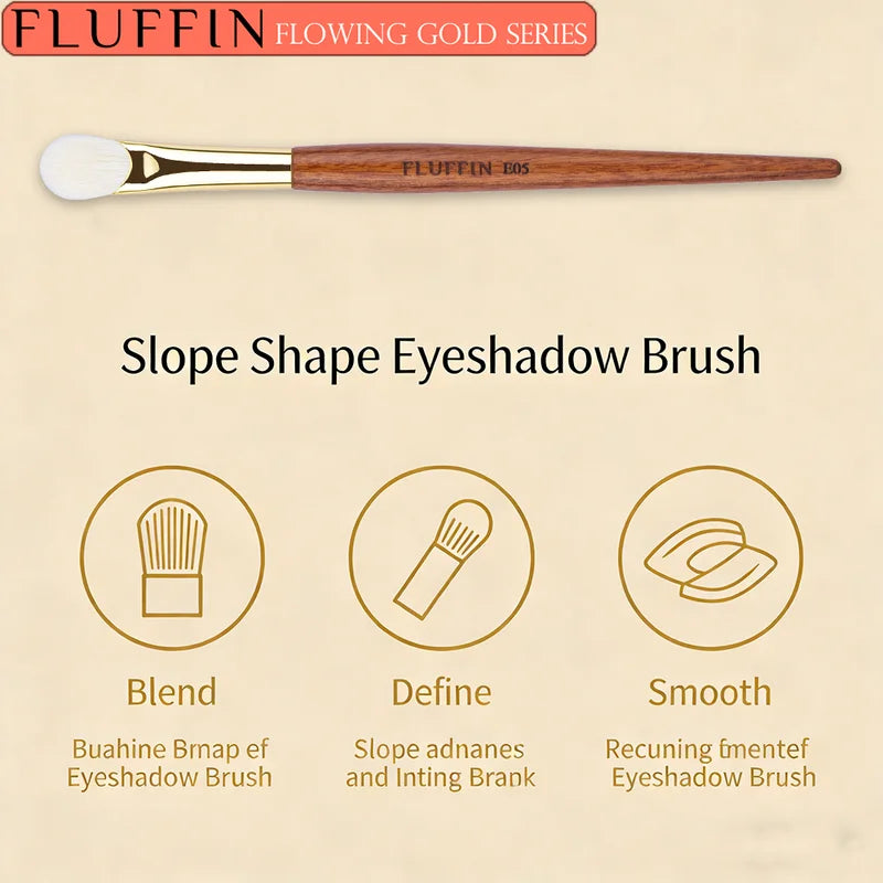 Slope Shape Eyeshadow Brush - Natural Goat Hair Makeup Tool with Rosewood Handle