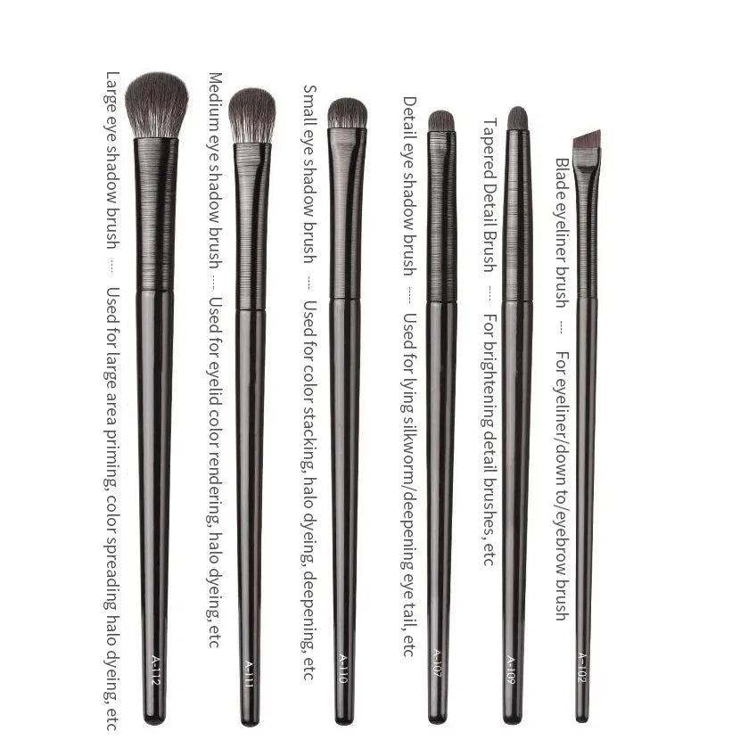 6-Piece Eye Makeup Brush Set for Eyeshadow, Eyebrow, Contour & Eyeliner