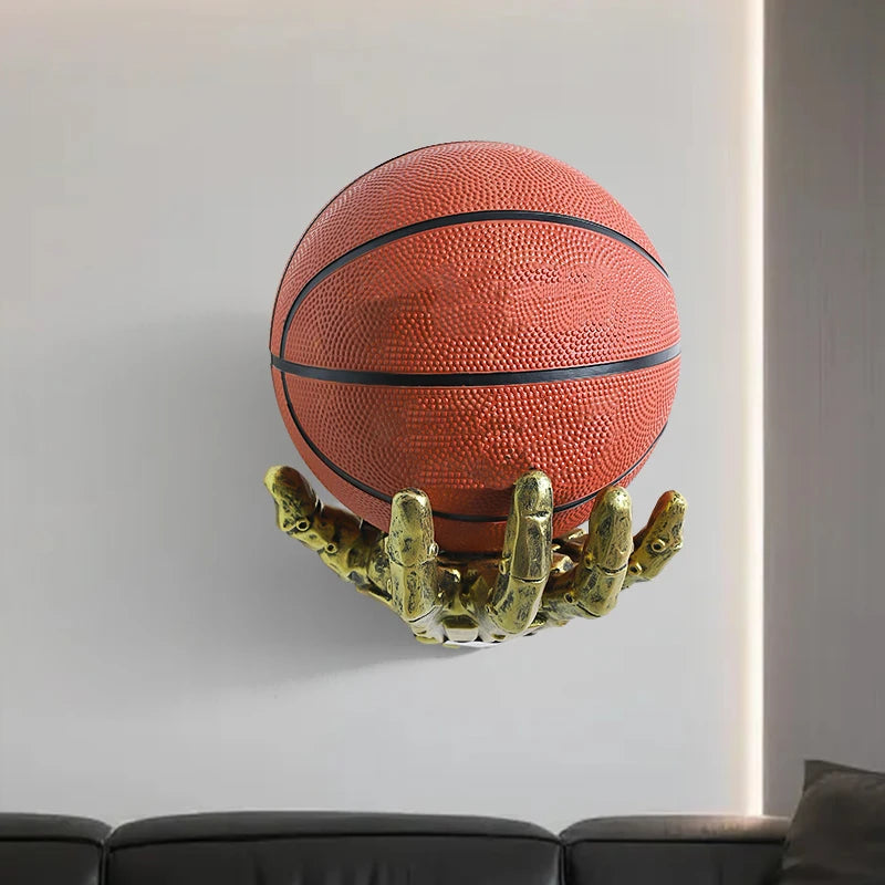 Robotic Arm Basketball Football Wall Mount Storage Rack Home Living Room Decor