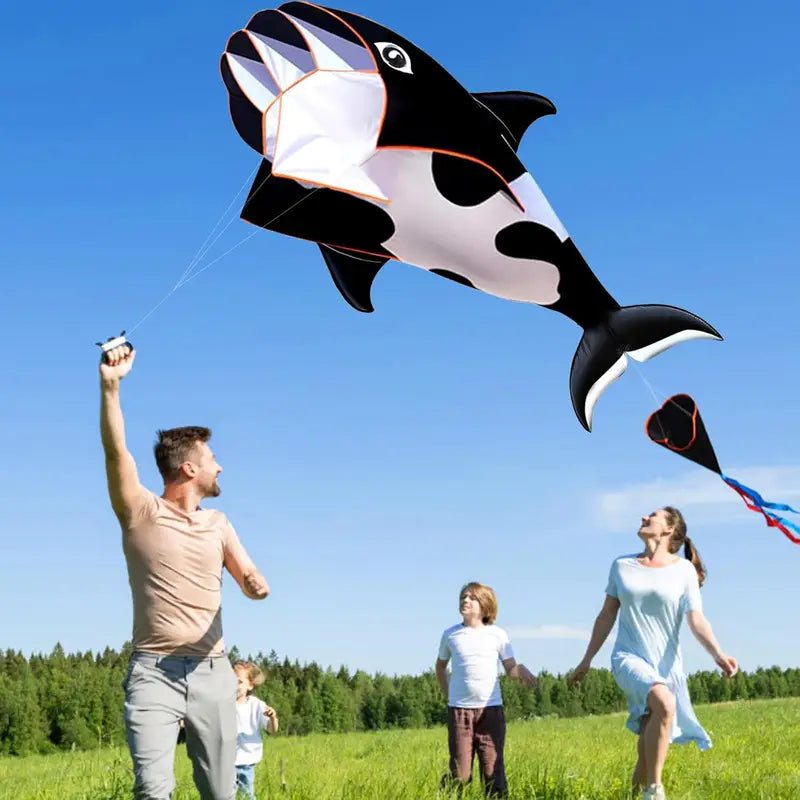 Outdoor Dolphin Kite - 57 Inch Animal Flying Kite for Open Area, Easy to Fly