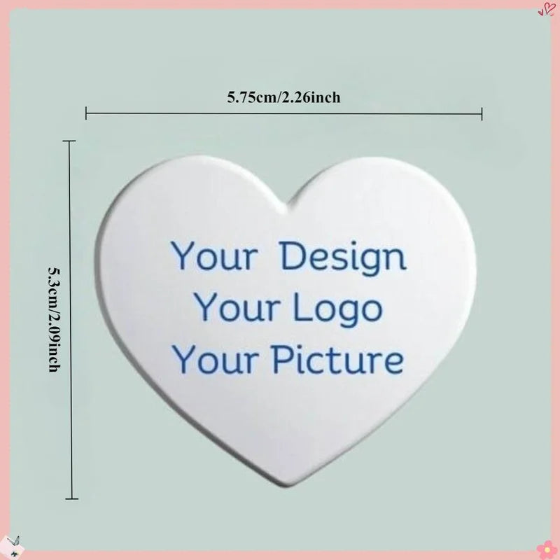 Customized Heart-Shaped Badge Pins with Logo and Text Personalization Gift for Kids & Loved Ones