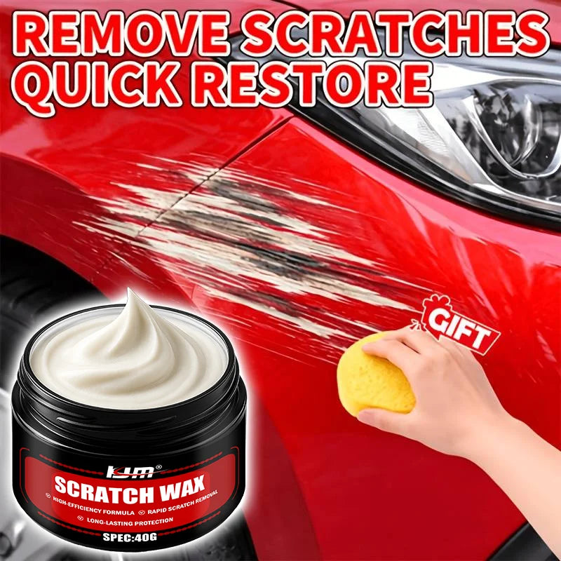 Car Scratch Remover Wax Kit - Auto Body Polish & Swirl Mark Cleaner, 40g