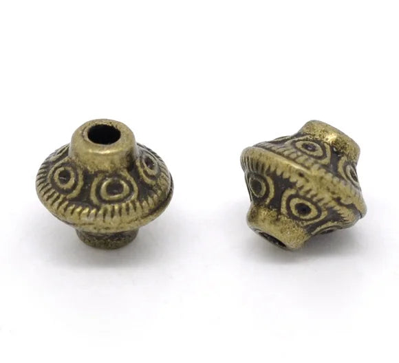 20pcs Antique Bronze Zinc Alloy Beads Bicone Spacer Jewelry Findings - 6mm