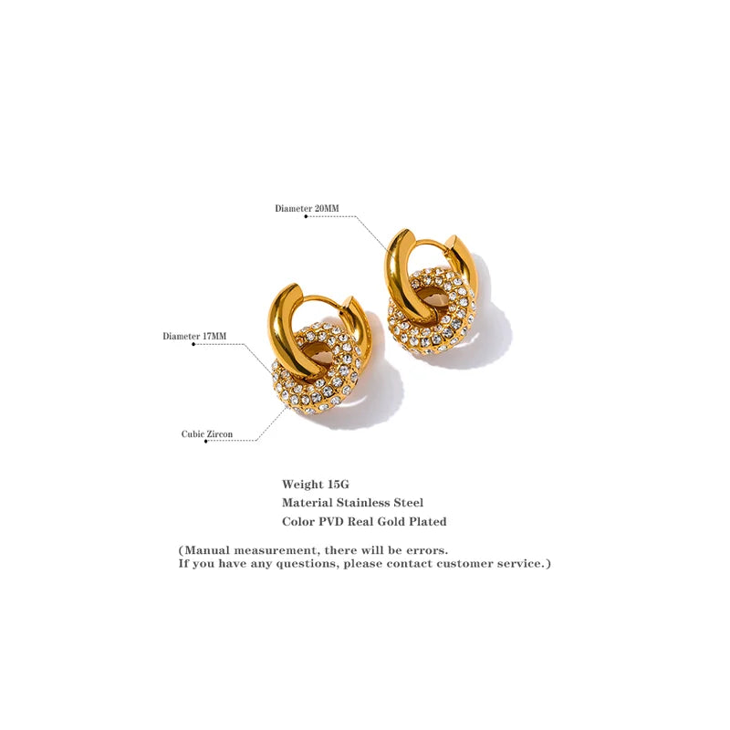 Delicate Cubic Zirconia Huggie Hoop Earrings in 18K Gold Color - High-Quality Jewelry Gift