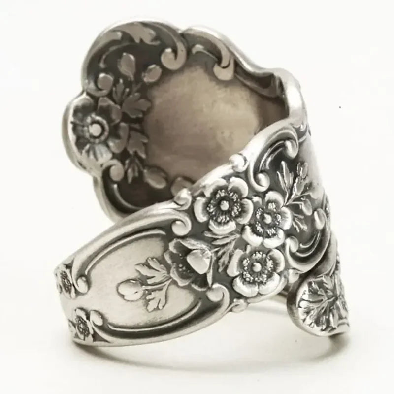 Vintage Antique Style Women's Midi Flower Pattern Ring - Stylish Jewelry