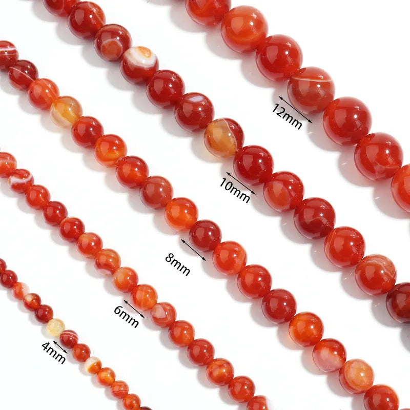 Natural Agate Loose Beads - Round Gemstone Jewelry Making Supplies 4mm-12mm