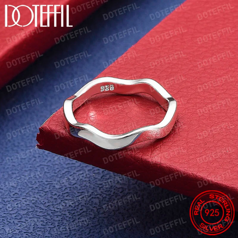 Sterling Silver Winding Ring for Women & Men Wedding Engagement Jewelry