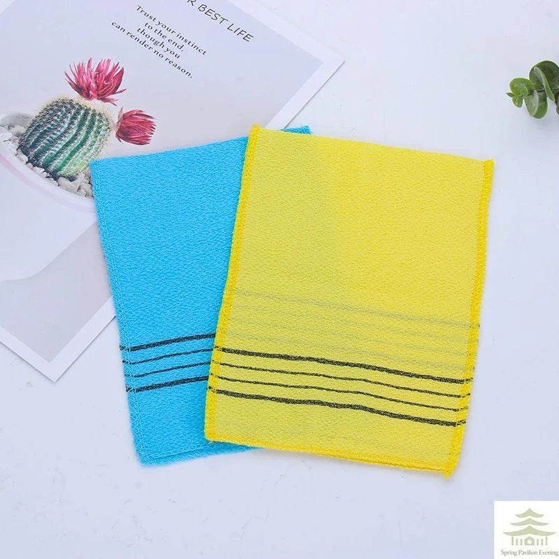 Exfoliating Bath Pad Towels Set for Body Wash & Scrub - Soft Polyester Cotton