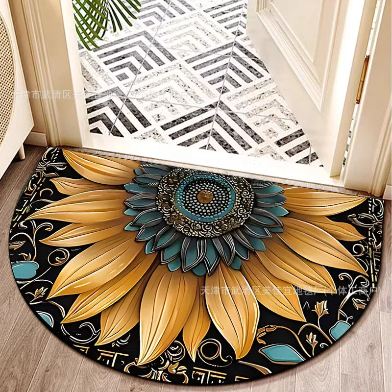 Flower Floor Mats Non-Slip Entryway Bathroom Rug - Soft & Easy to Clean