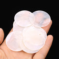 Natural Shell Pendant Charms for Jewelry Making - 100pcs Round White Slices