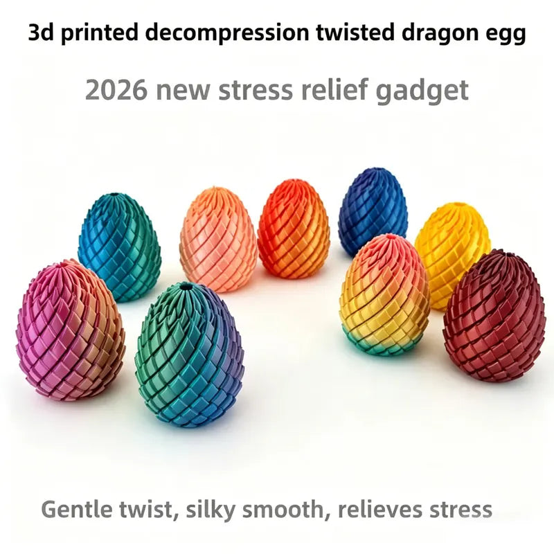 3D Printing Dragon Egg Stress Relief Fidget Toy Desktop Ornament - Deformable Twist Egg