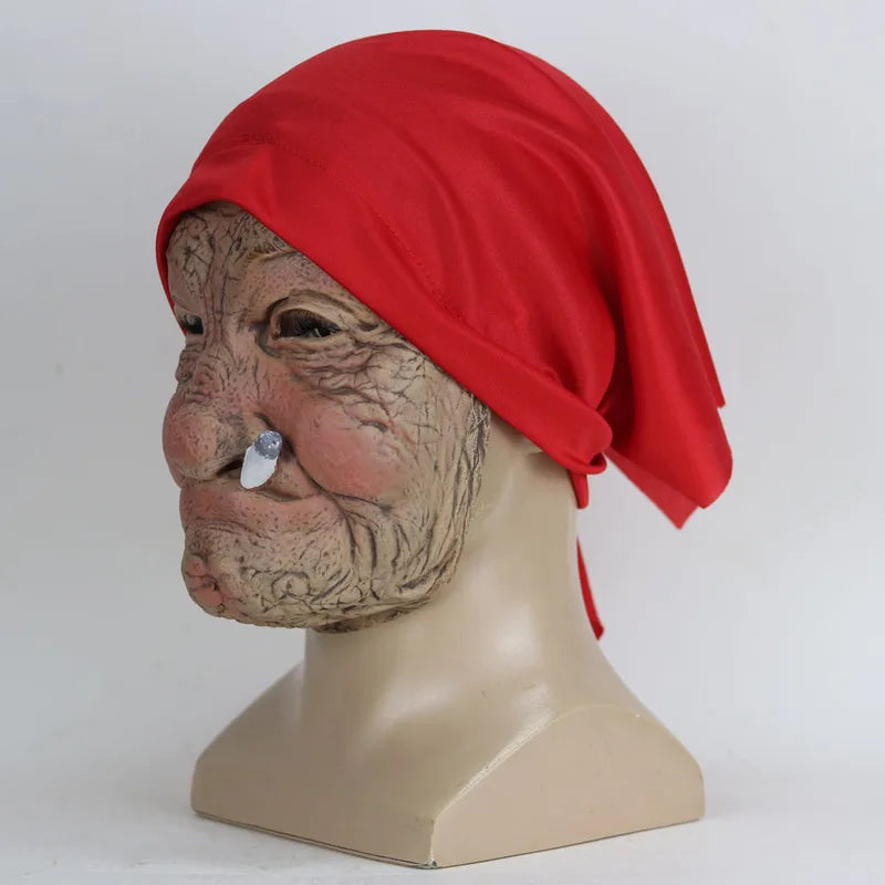 Funny Granny Latex Halloween Mask Old Nana Wrinkled Face Costume Prop