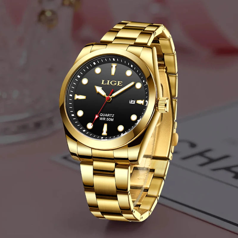 Women’s Waterproof Quartz Watch with Stainless Steel Band - Casual Sport Luminous Timepiece